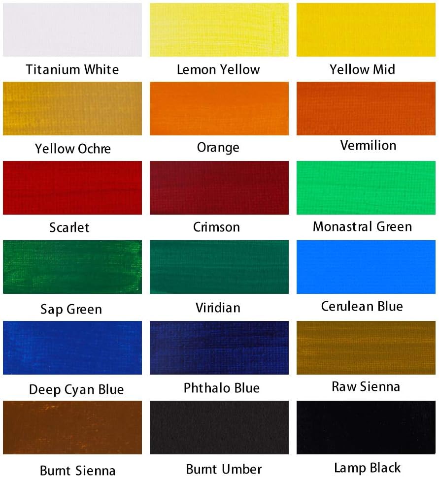 Artecho Acrylic Paint 18 Colors 2 Ounce/59ml, Acrylic Paints Set for Adults Non Toxic, Waterproof Paint Kit for Canvas Crafts - Image 3