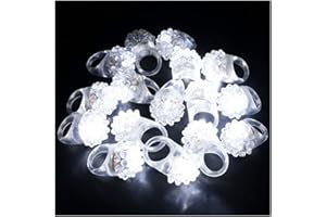LACGO 60 PCS Flashing LED Lights up Rings - Bumpy Jelly Glow in the Dark Colorful Rubber Blinking Rings Gift Toys Prizes for Adults Party Favors Halloween Christmas