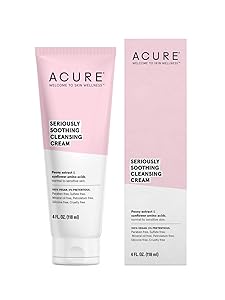 ACURE Seriously Soothing Cleansing Cream | 100% Vegan | For Dry to Sensitive Skin | Peony Extract & Chamomille - Soothes , Hydrates & Cleanses | 4 Fl Oz