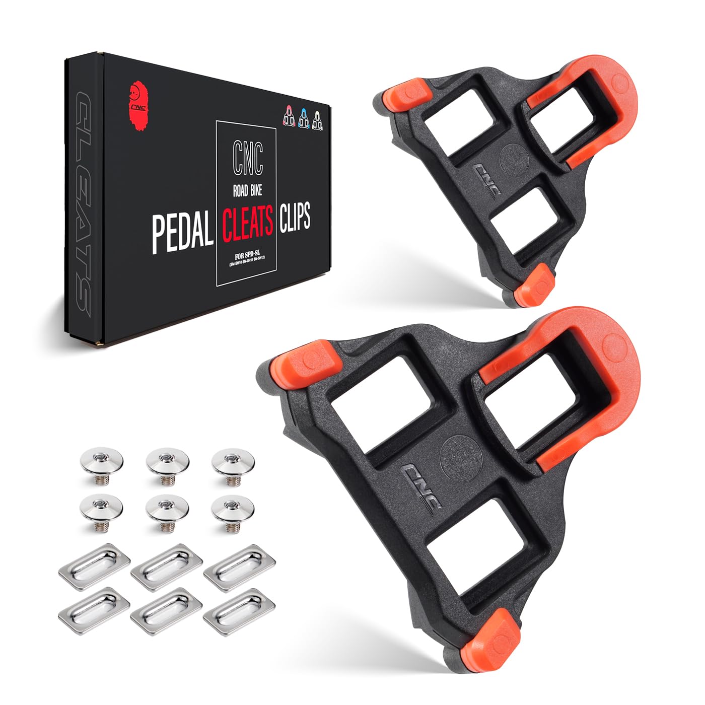 CNCLOL Road Bike Cleats For Shimano SPD SL （SM-SH10）Cleats,Cycling Cleats Compatible Shimano SPD SL Pedal Cleats.Red