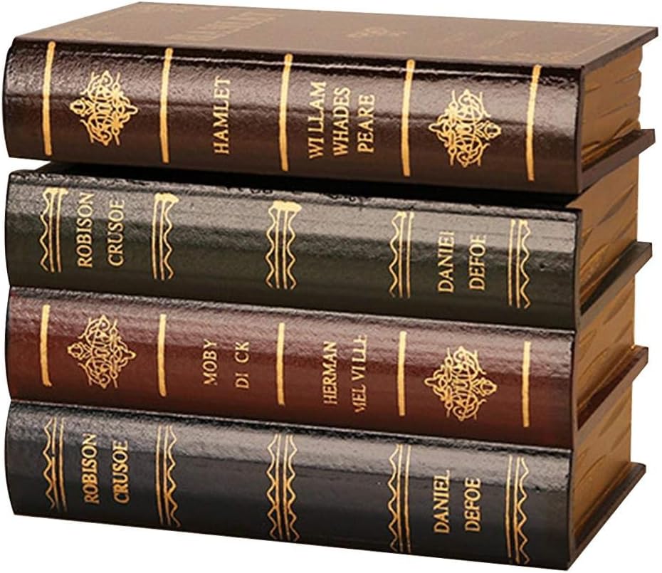 Dewdropy Retro Simulation Prop Book Photography Prop False Book Decoration Imitated Book for Study Room, Cafe, Photography Props