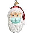 Old World Christmas Santa with Face Mask Blown Glass 2020 Unique Christmas Ornaments for Christmas Tree Decorations