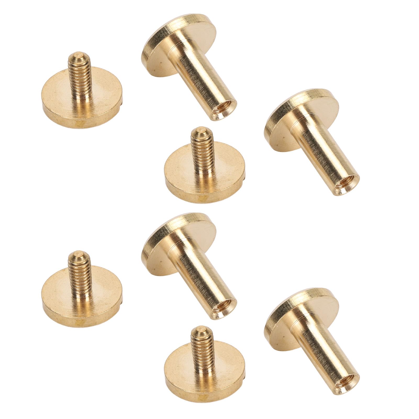 10mm Screw Rivet, Round Flat Head Brass Heavy Duty Screw Rivet for Crafts (10x8mm)
