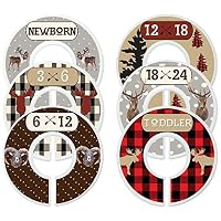 Mumsy Goose Baby Nursery Closet Dividers, Closet Organizers, Baby Boy Woodland Clothes Sizers