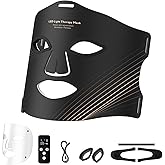 Duuckin Red Light Therapy Mask for Face, LED Face Mask Light Therapy with Rechargeable Remote, Led Face Mask Light Therapy, Black