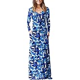 GRECERELLE Womens Long Sleeve V Neck Casual Button Maxi Dress 2025 with Pockets