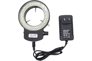 MeYouRow.C Microscope LED Ring Light Illuminator for Stereo Microscope/Camera/Industry Machine,Adjustable 144W (Black)