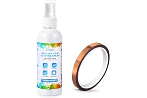 CRUZIX Sublimation Coating for Cotton Shirts, Sublimation Spray Glue with Heat Resistant Tape for Polyester Fabric Carton Blanks Tote Bag, Super Print Adhesion & Quick Dry Waterproof High Gloss Finish