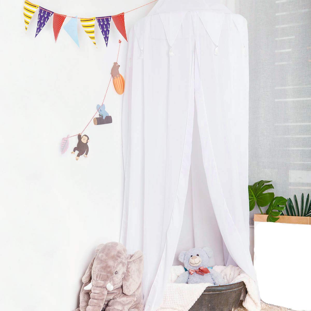 DixRainbow Bed Canopy Lace Mosquito Net Unique Pendant Play Tent