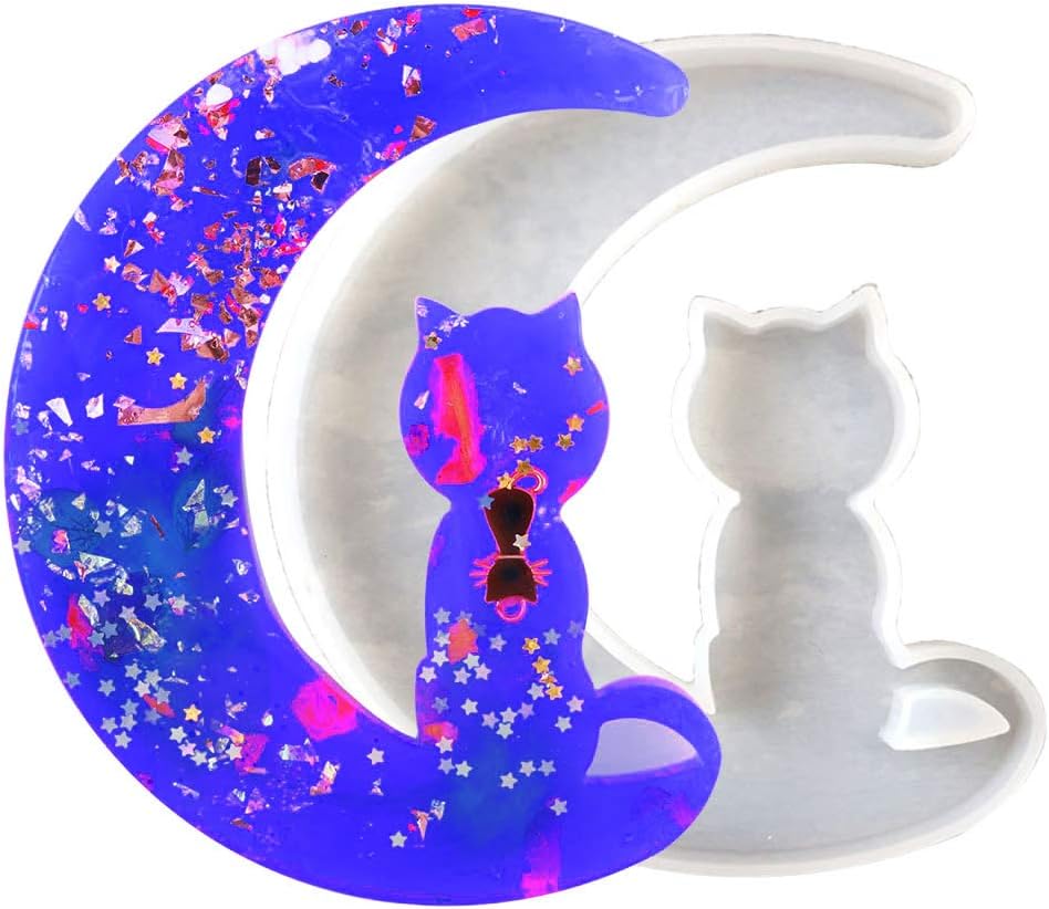 Colle Cristal Chat Lune Et Chat Pour Faire Des Cadeaux Tiaomao11 Moule En Silicone En Forme Decureuil Pour Decoration De La Maison Pour Moulage De Resine Epoxy Moulage Cuisine Et Maison Tnabollywood In