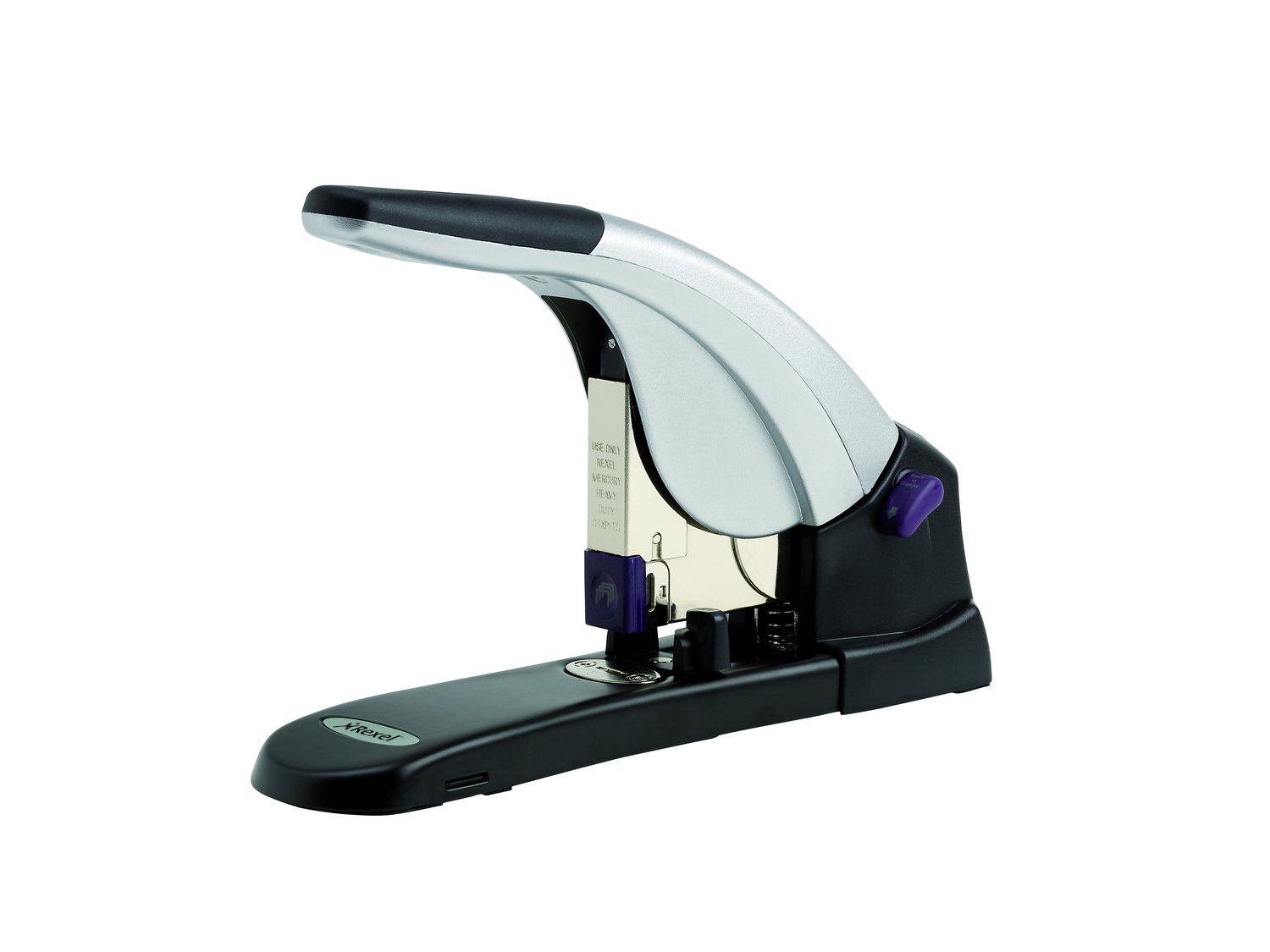Rexel Mercury Heavy Duty Stapler, 120 Sheet Capacity, Includes Rexel Mercury Staples, Metal Body, Silver/Black, 2100922