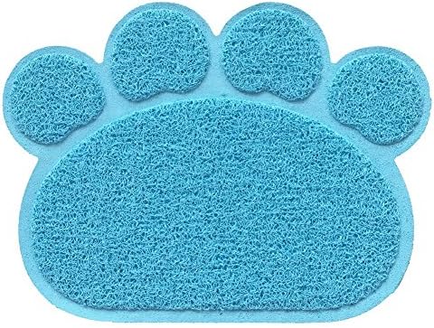 Alpha Boxing Cat Litter Mat,Pet Food Water Bowl Feeding Placemat Paw Shape,Non-Slip,Easy Clean,Stylish Design and Color