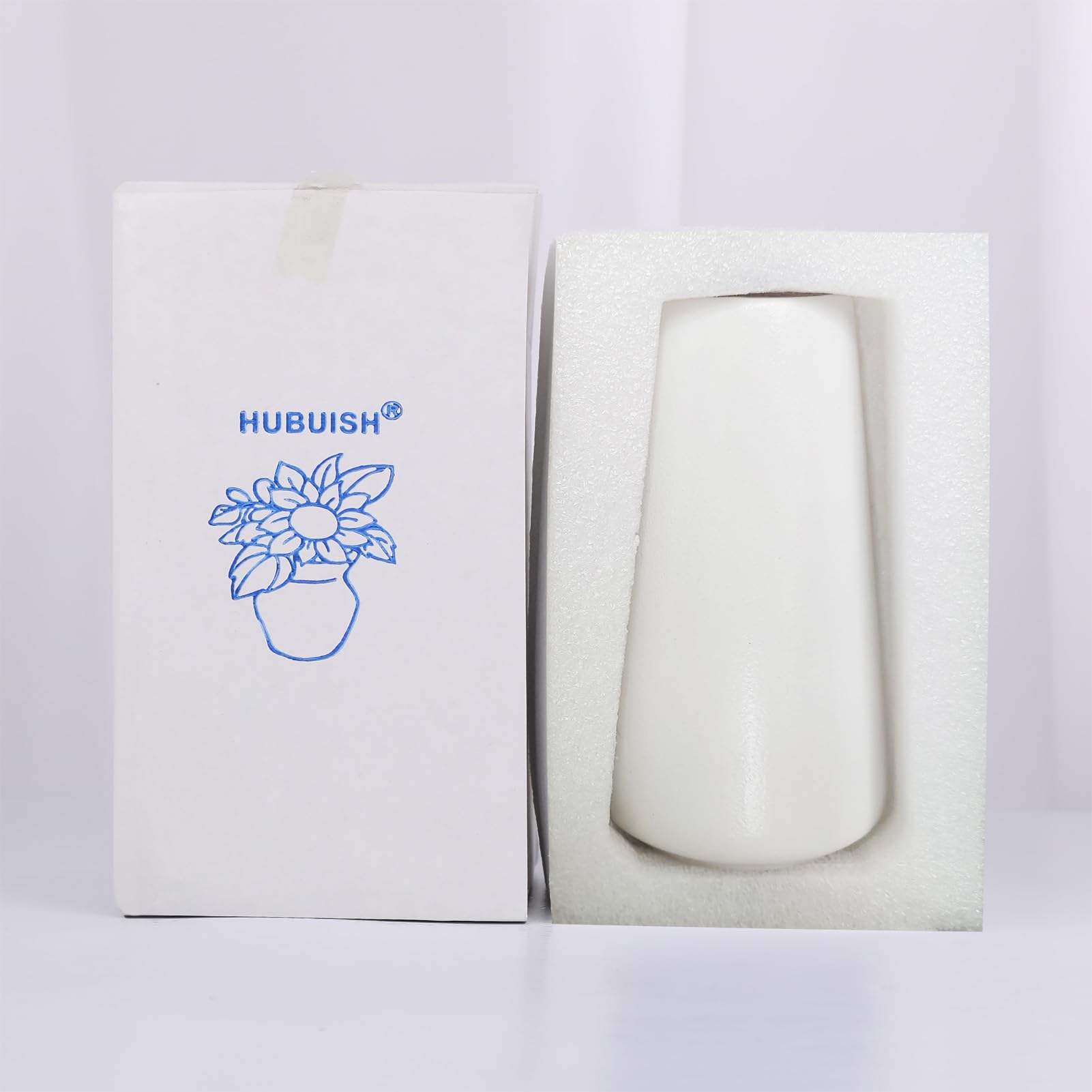 Bright White Vase - White Ceramic Vase, 6“ White Flower Vase, Not Off White, Boho Vase for Pampas Grass, Minimalist Modern Textured Vase for Home Decor, Table Shelf Living Room Farmhouse Decor - Image 8