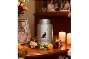 Pet Cremation Urns for Cats Ashes, Up to 60 lbs Cat Memorial Keepsake Urns for Ashes-Medium (Gray)