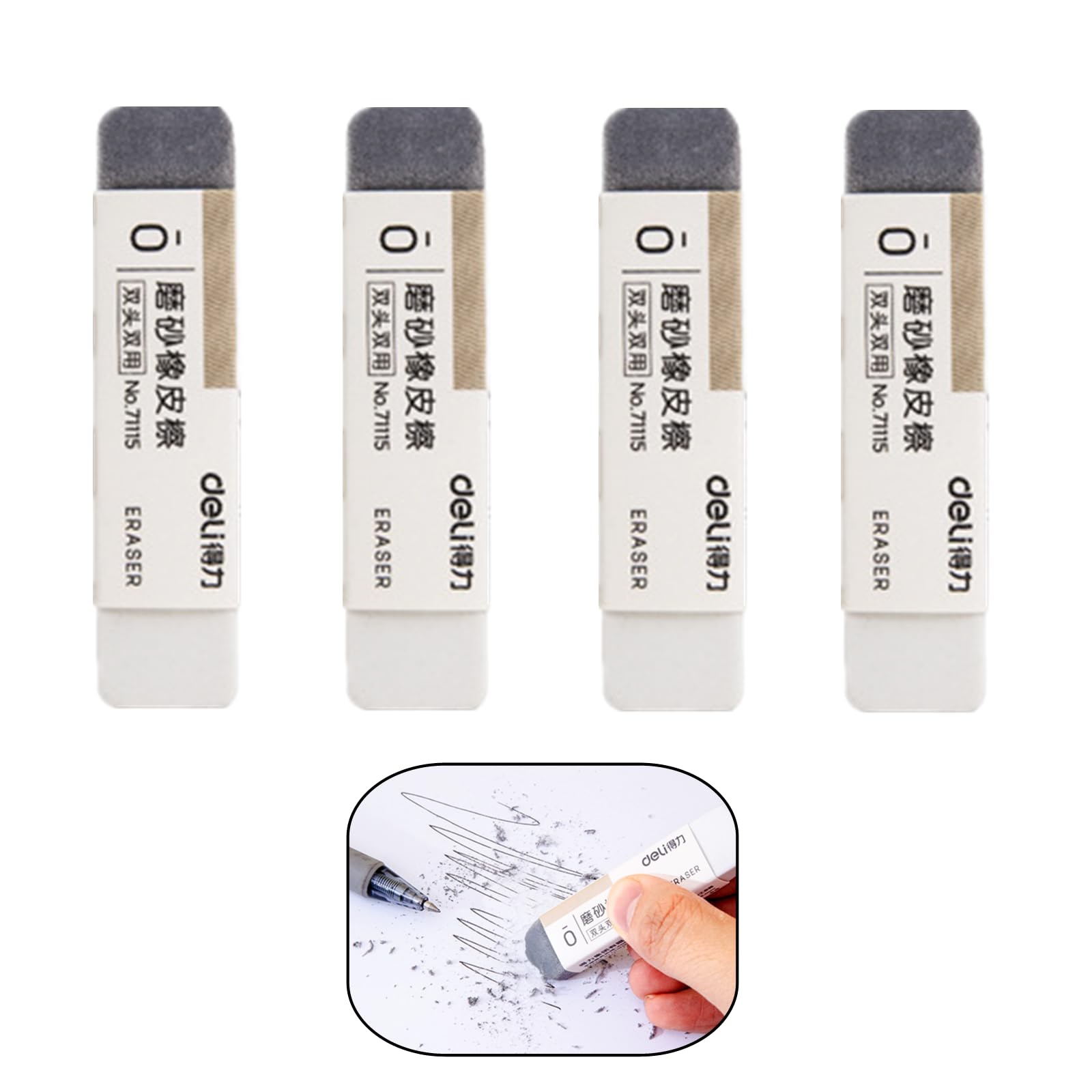GHYJHS Pen Eraser for Ink, 4 Pcs Sand Eraser Ink Eraser Frosted Eraser Matte Eraser Eraser Correction Supplies for Pencil Ink Ballpoint, Erasing Ballpoint Fountain Pen