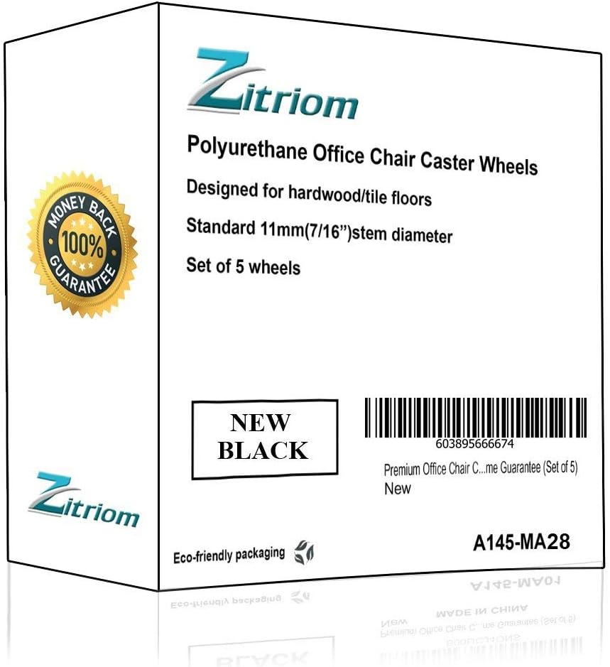 zitriom Premium Office Chair Caster Wheel Universal Standard Size 11mm Stem Diameter X 22mm Stem Length (7/16" X 7/8") Pack of 5: Furniture & Decor