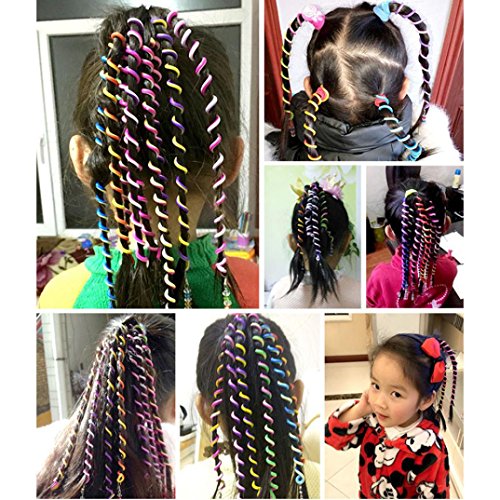 For Chritmas Gift,Sunfei 6 Pcs/Set Kids Curler Hair Braid Hair Sticker Baby Girls' Decor Hair Accesories (Pink)