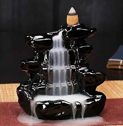 CraftJunction Handcrafted Fountain Design Smoke Backflow Incense Holder Showpiece Figurine with 10 Incense Sticks(4.5 * 3.25 * 2.5 Inches)