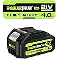 Robustrue High Capacity 4.0Ah Battery for Impact Wrench, Long-Lasting Performance, Perfect Compatibility, Easy to Use, Universal for DIY and Professional Works