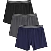 DAVID ARCHY Moisture Wicking Viscose Men's Boxers Silky Soft and Breathable Boxers for Men with Button Fly 3 Pack