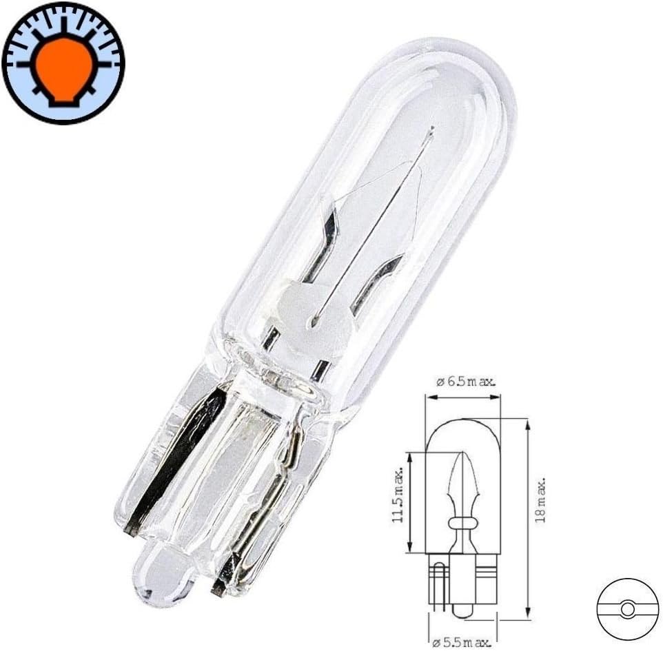 2X Bulb 12V 1.7W T6.5 W2,2x5,2D Car Wedge Dashboard Panel