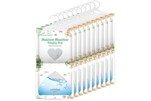 CANAGER Hanging Moisture Absorber-10 Packs, Hanging Dehumidifier Bags for Closet,Bedroom and kitchen,Fragrance Free,Moisture Absorb 12.5OZ
