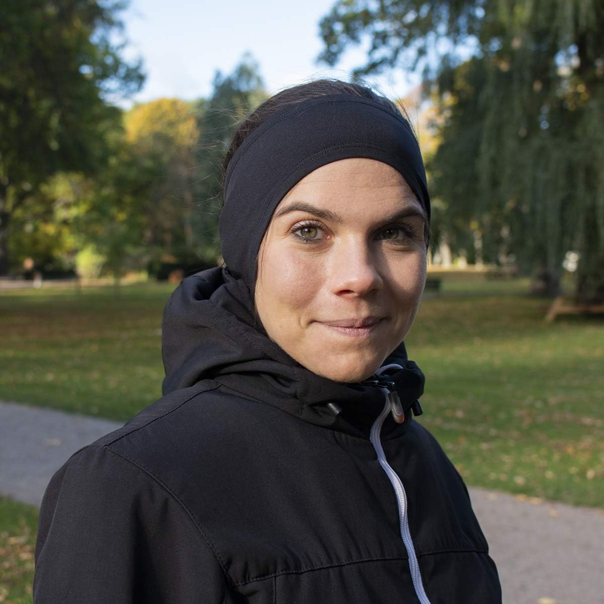 The Friendly Swede Running Headband Ear Warmer - 2-Pack, Sports Headband for Outdoors, Running, Cycling, Hiking - Ideal as Liner Under Helmets (Standard Black) : Clothing