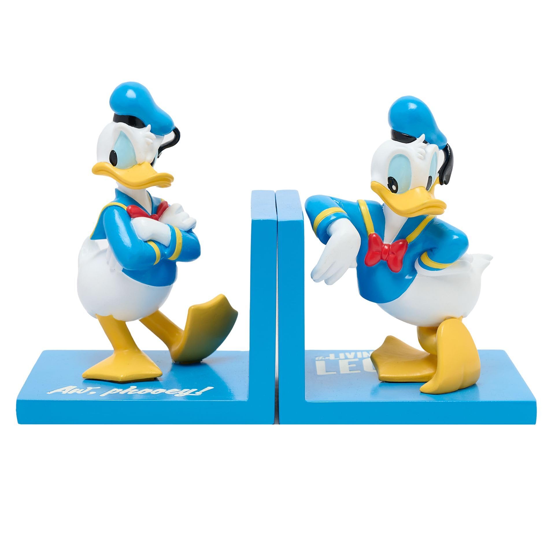 Disney - Donald Duck - Pair Of Bookends 'The Living Legends' - Officially Licensed Merchandise - Homeware & Decor For Fans, Bedroom, Living Room & Office. Bookshelf Decoration To Hold Books.