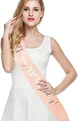 HOWAF Rose Gold 21st Birthday Sash Girls Women One Size Satin Party Decor view 7