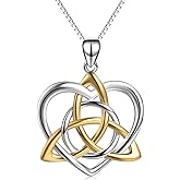 Celtic Jewelry Necklace Gifts Sterling Silver Good Luck Irish Vintage Triquetra Trinity Celtics Love Knot Pendant Necklace Christmas Gifts for Women Mother