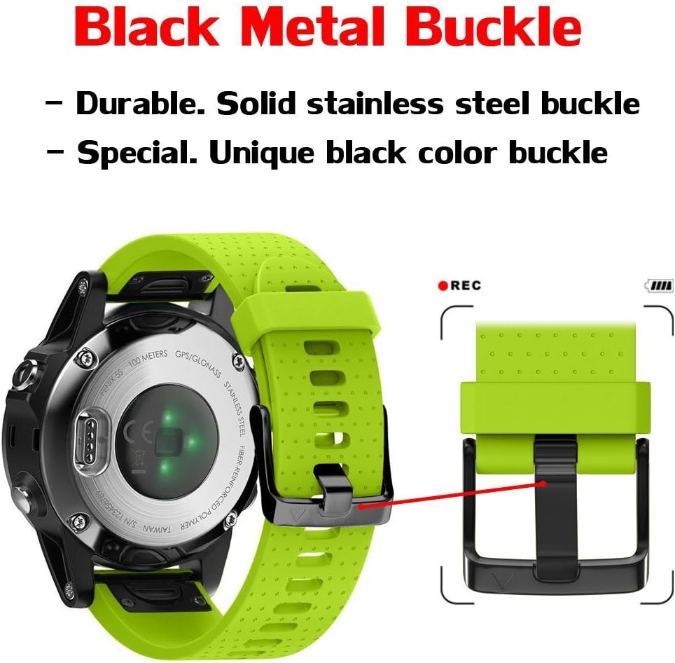 Shieranlee Compatible with Garmin Fenix 7s/Fenix 5S/Fenix 6S Strap,Silicone Sport Band 20mm Easy Fit for Garmin Fenix 7S/Fenix 5S Plus/Fenix 6S Pro/Fenix 7S/Fenix 7S Solar/Fenix 7S Sapphire Solar - Image 5