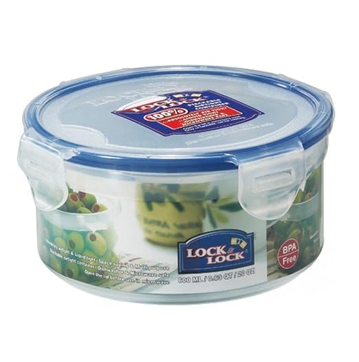 3 Pack Lock Lock Container Round & HPL933 ø142 x 68 MMClear Storage Container 600 ml Box