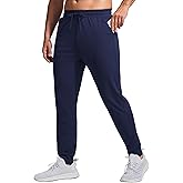 PINSPARK Mens Athletic Joggers Pants with Zipper Pockets Lightweight Quick Dry Workout Track Gym Pants