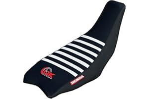QK RACING Seat Cover - Compatible Fit for Honda TRX 250EX TRX 250 EX Seat Cover 2006-2024 Black/White Ribs