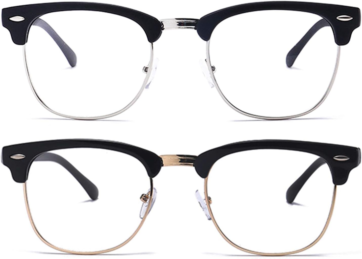 Unisex Blue Light Blocking Glasses Square/Half Frame Eyeglasses Frame Anti Blue Ray for Computer Game Eyewear