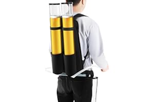 ZESTARDAIR Dual Tank Backpack Drink Dispenser 3L + 3L Drink Dispenser with Double Containers Backpack Beer liquid Shot Gun for Club Bar Party Beer Tool