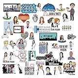 AnvFlik The Greys Anatomy Stickers Pack 50PCS, Sticker of The TV Show, Funny Laptop Stickers, Waterproof Hydro Flasks Sticker Vinyl Decal for Phone,Computer,Cars,Bicycles,Teen,Adult,Water Bottles
