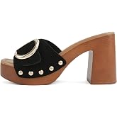 Soda Apple ~ Women Square Toe Studded Platform High Heel Sandal