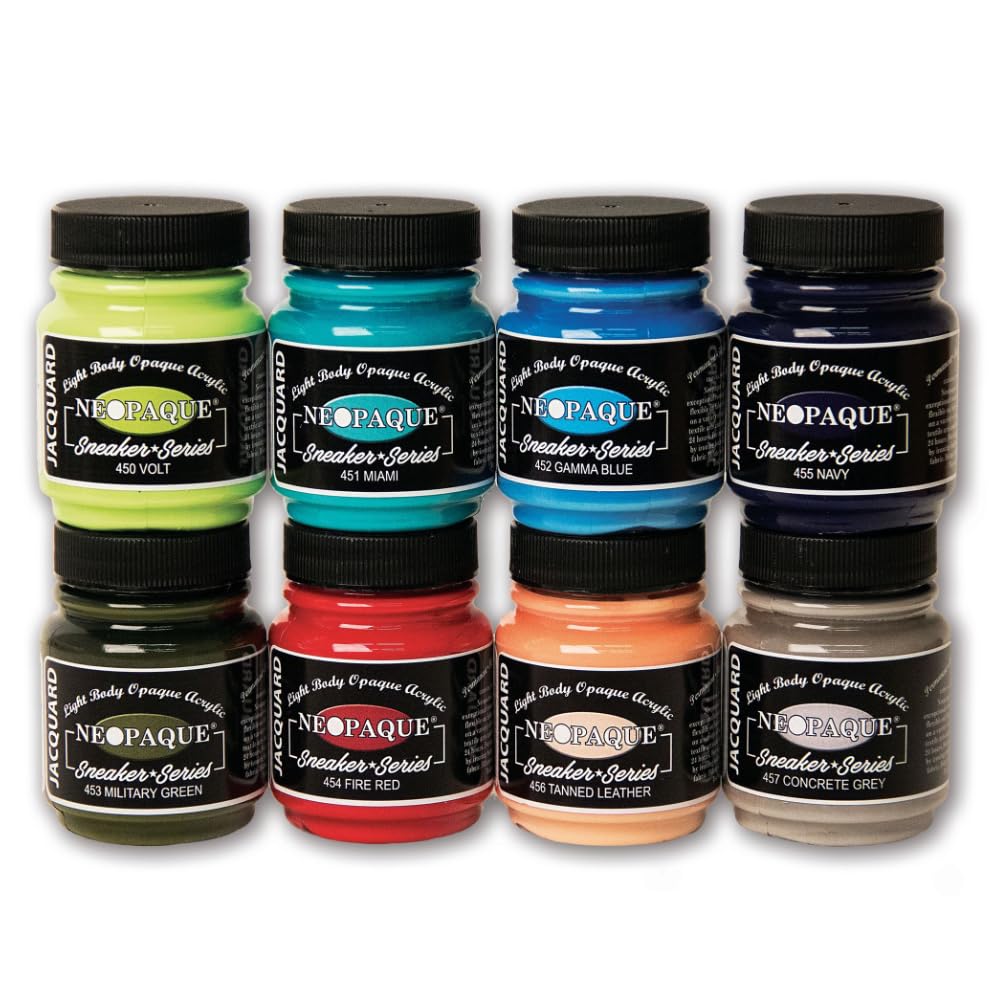 Jacquard Neopaque Sneaker Series Set, Includes 8 Jars of Color, 2.25 Fluid Ounce Each (JAC5700)