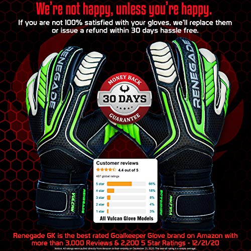 Renegade GK Vulcan Abyss Goalie Gloves with ProTek Fingersaves 3.5