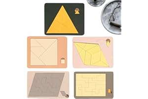 Triangle Game, 13.7x11cm, Solving The Block Puzzle, Square Disappearing Triangle Design, Challenge Wooden Brain Teaser Jigsaw