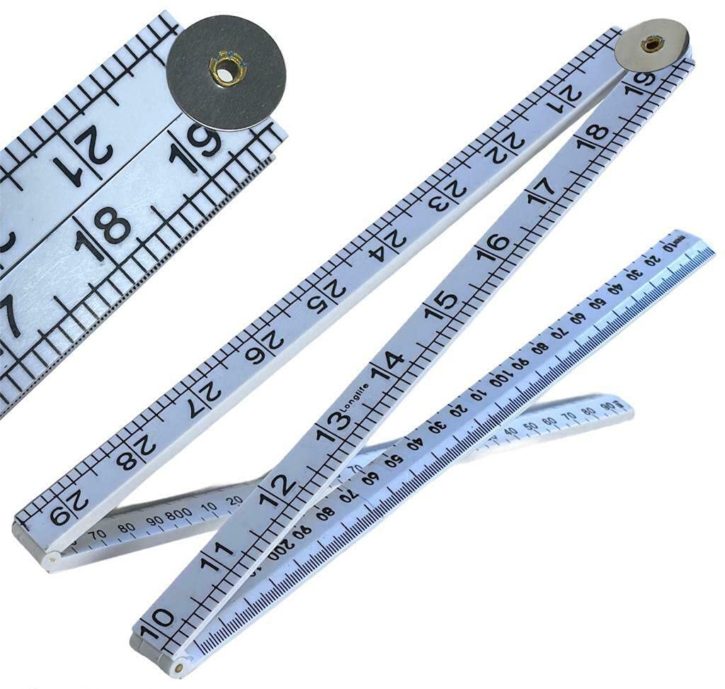 PaulStore Folding Plastic Ruler 1m 3ft Easy to Read Metric Imperial Markings