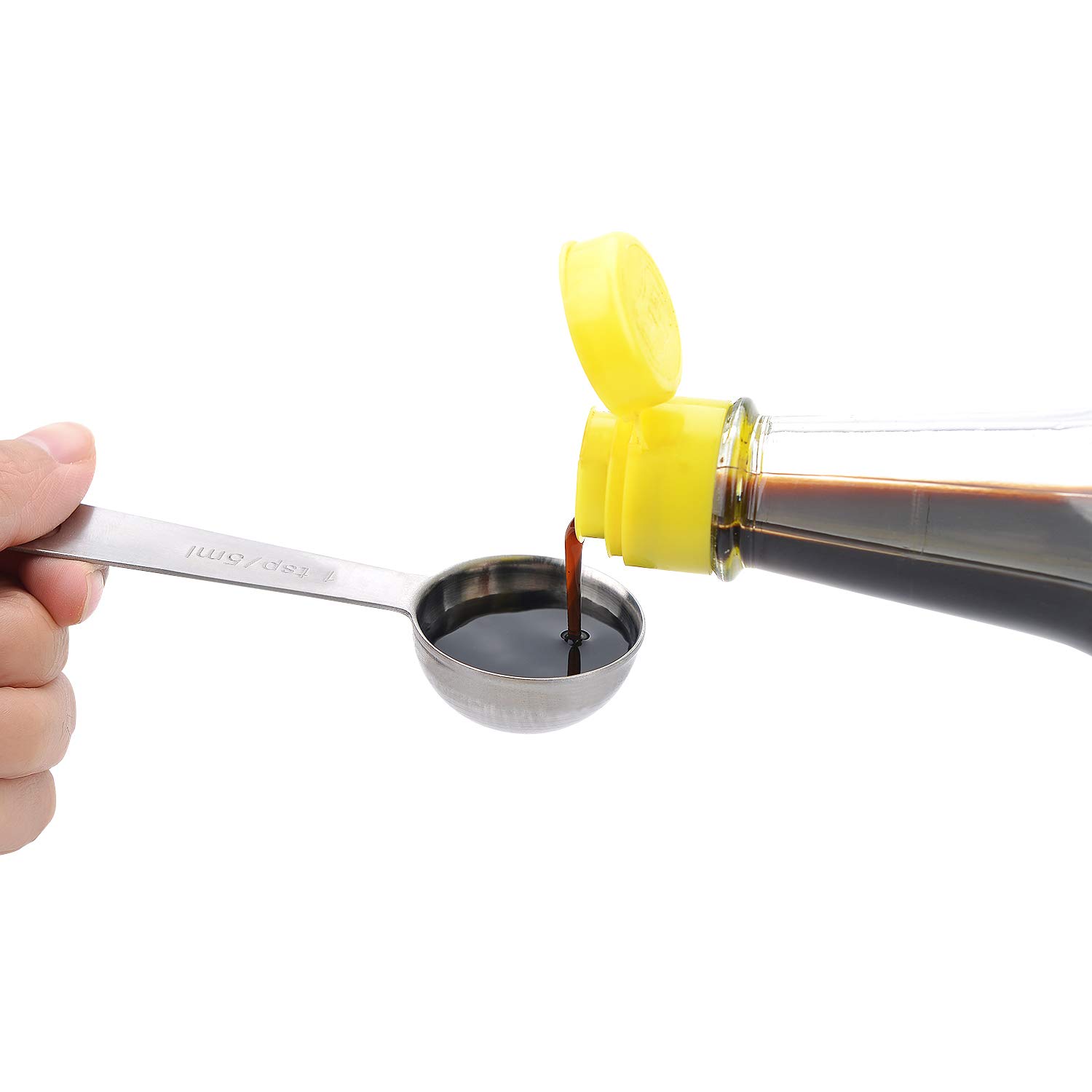 A Trifle Stainless Steel Metal Measuring Spoons, Set of 6 for Gift Measuring Dry and Liquid Ingredients