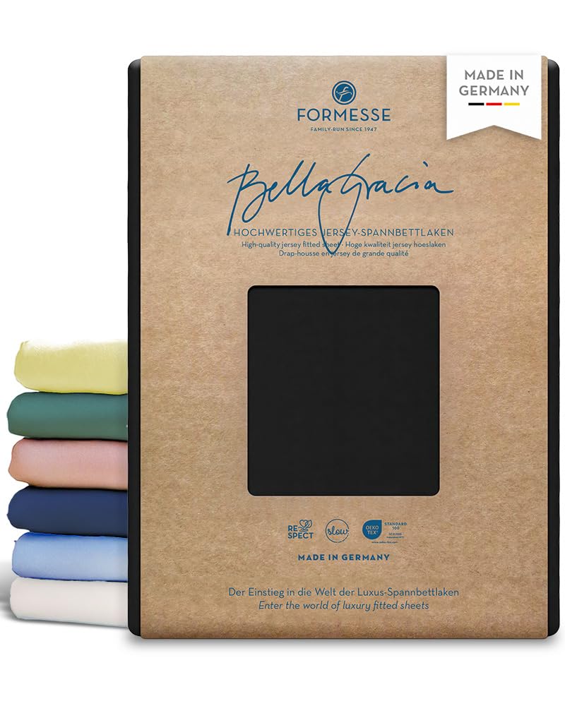 Formesse Bella Gracia La Piccola Fitted Sheet 90 x 210-220 cm Black
