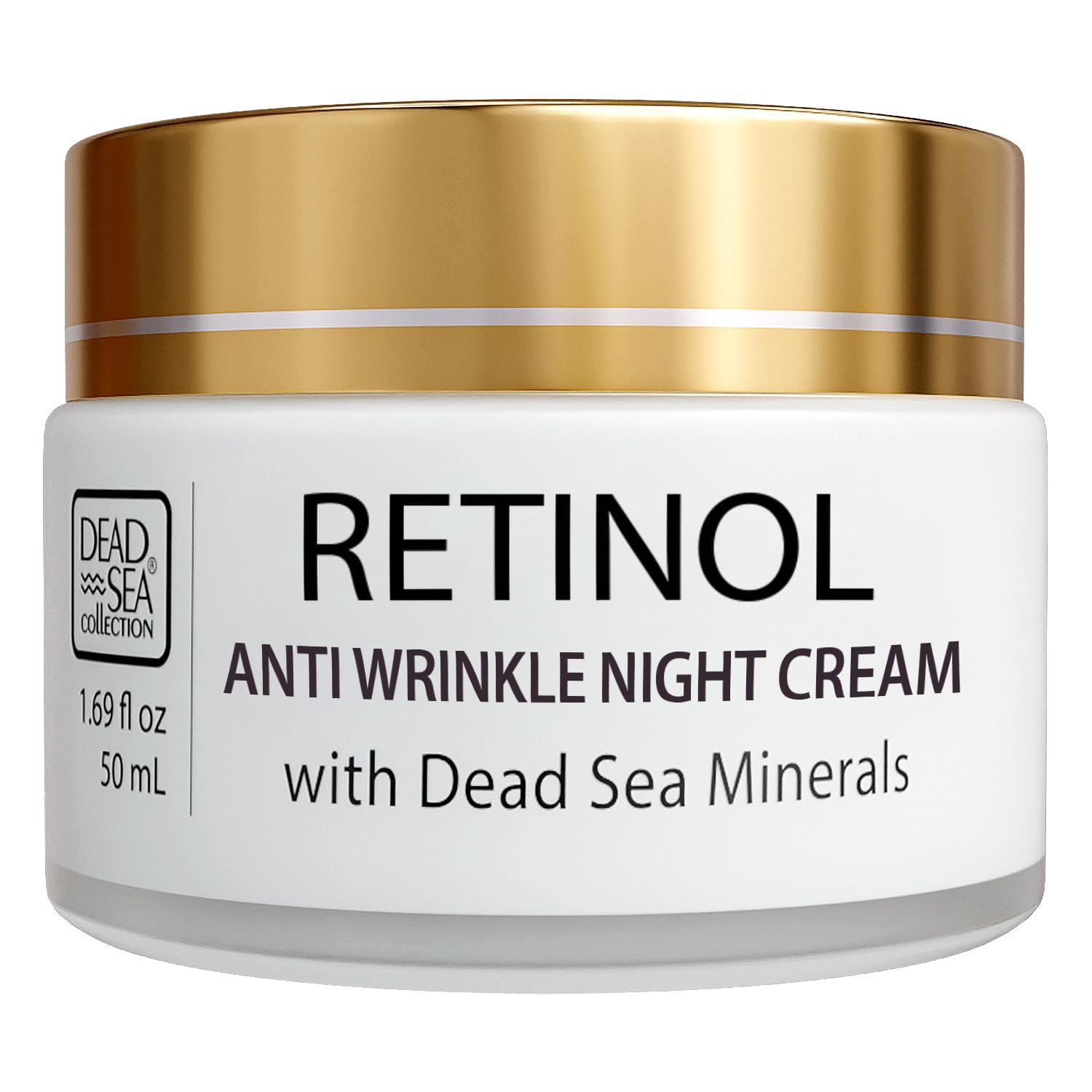 Dead Sea Collection Moisturising Night Face Cream with Retinol – Nourishing & Anti-Aging Facial Moisturiser with Dead Sea Minerals for Women and Men – Skin Tightening for All Skin Types (50 ml)