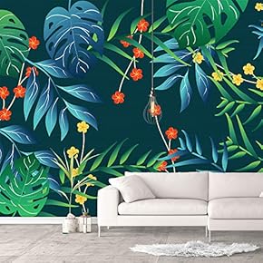 Wall Murals for Bedroom Green Plants Animals Removable Wallpaper Peel and Stick Wall Stickers - 66x96 inches