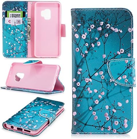 S9 CASE 2018 Wallet Case With Card Slot For Id Card Credit Card Passport, SamsungGalaxy S9 Case (2018)5.8 Inch Leather Wallet Case Full Protection S9 Phone Stand Wineer sweet