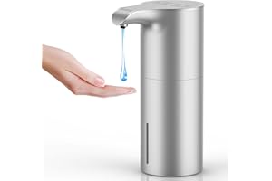 YIKHOM Automatic Liquid Soap Dispenser, 15.37 oz Touchless Dish Soap Dispenser with Waterproof Base, 5 Adjustable Soap Volume Hand Soap Dispenser, Sensor Soap Pump for Kitchen Bathroom Office Hotel