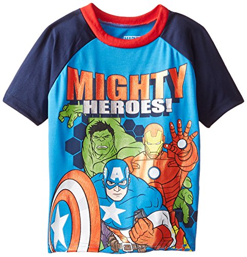 Marvel Little Boys' Avengers Athletic T-Shirt, Blue, 6
