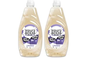 Molly's Suds Liquid Dish Soap | Clean, Simple Ingredients | Extra Scrubbing Power | Lavender Scent, 24 oz - 2 Pack